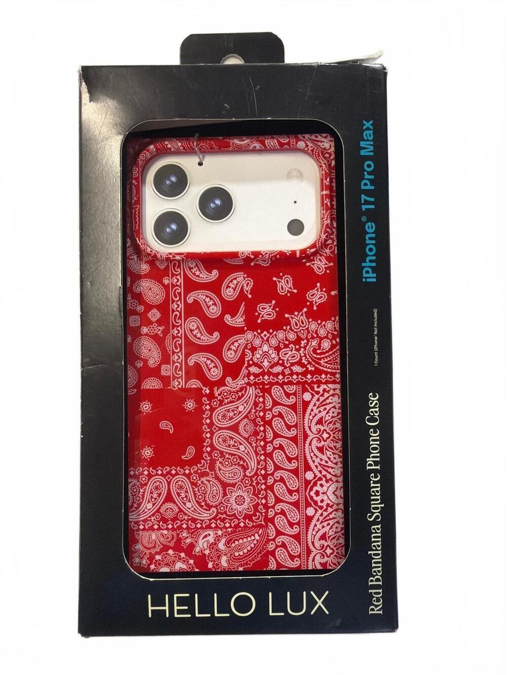 Red Bandana Square Phone Case for iPhone 17 Pro Max MagSafe by HELLO LUX New